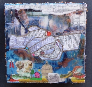 Mixed-media: collage and encaustic